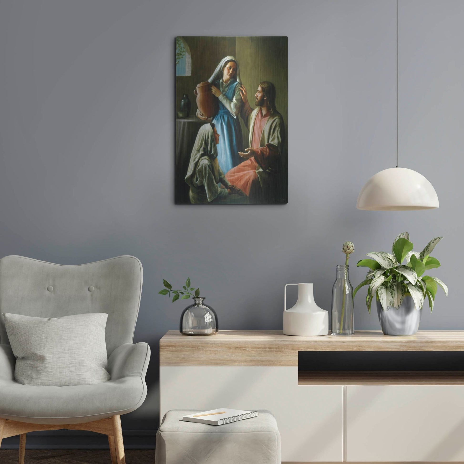 Luxe Metal Art 'Mary And Martha' by David Lindsley, Metal Wall Art,16x24