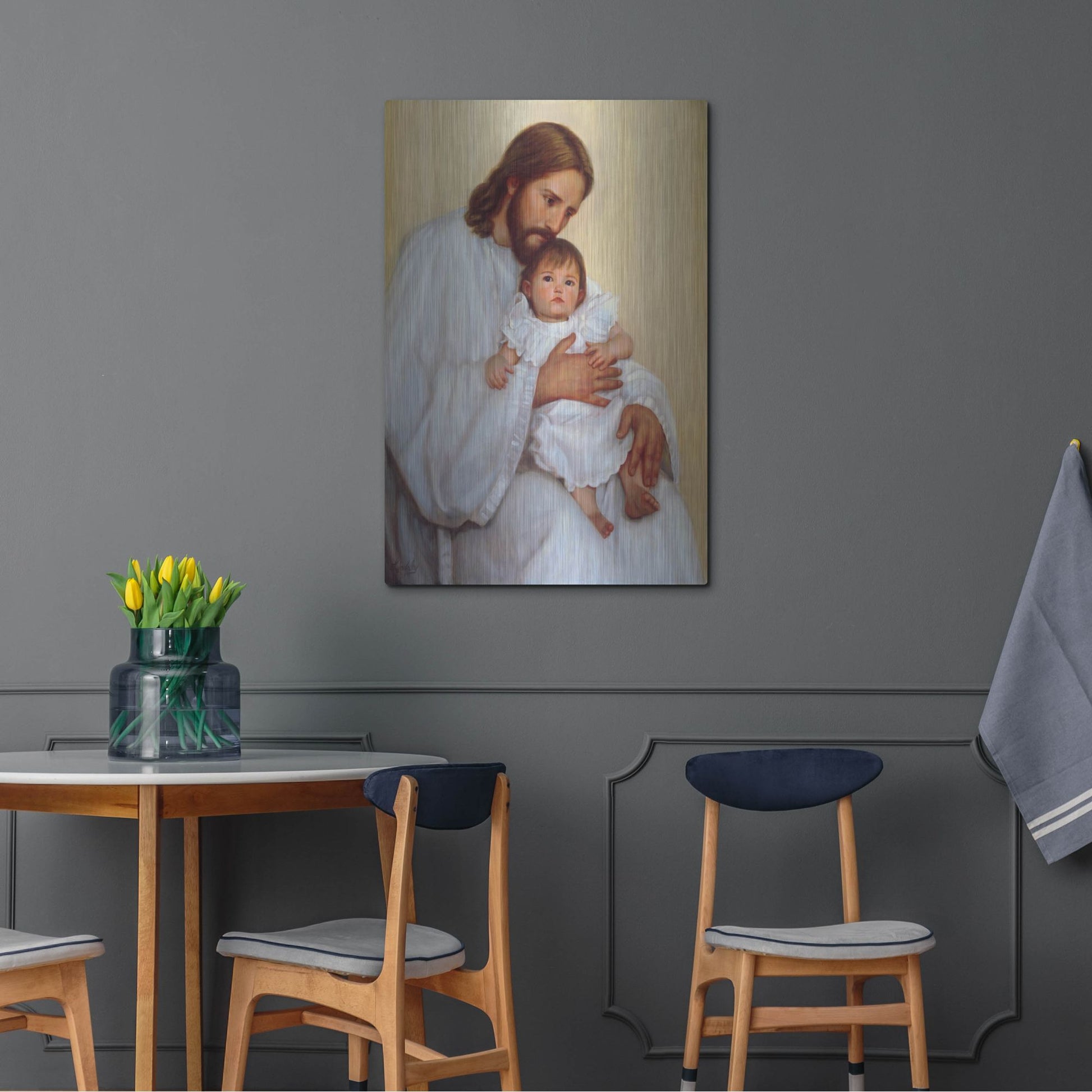 Luxe Metal Art 'Safely In His Arms' by David Lindsley, Metal Wall Art,24x36