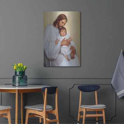 Luxe Metal Art 'Safely In His Arms' by David Lindsley, Metal Wall Art,24x36
