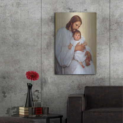 Luxe Metal Art 'Safely In His Arms' by David Lindsley, Metal Wall Art,24x36