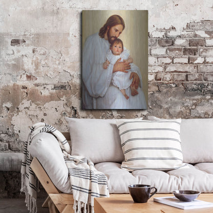Luxe Metal Art 'Safely In His Arms' by David Lindsley, Metal Wall Art,24x36