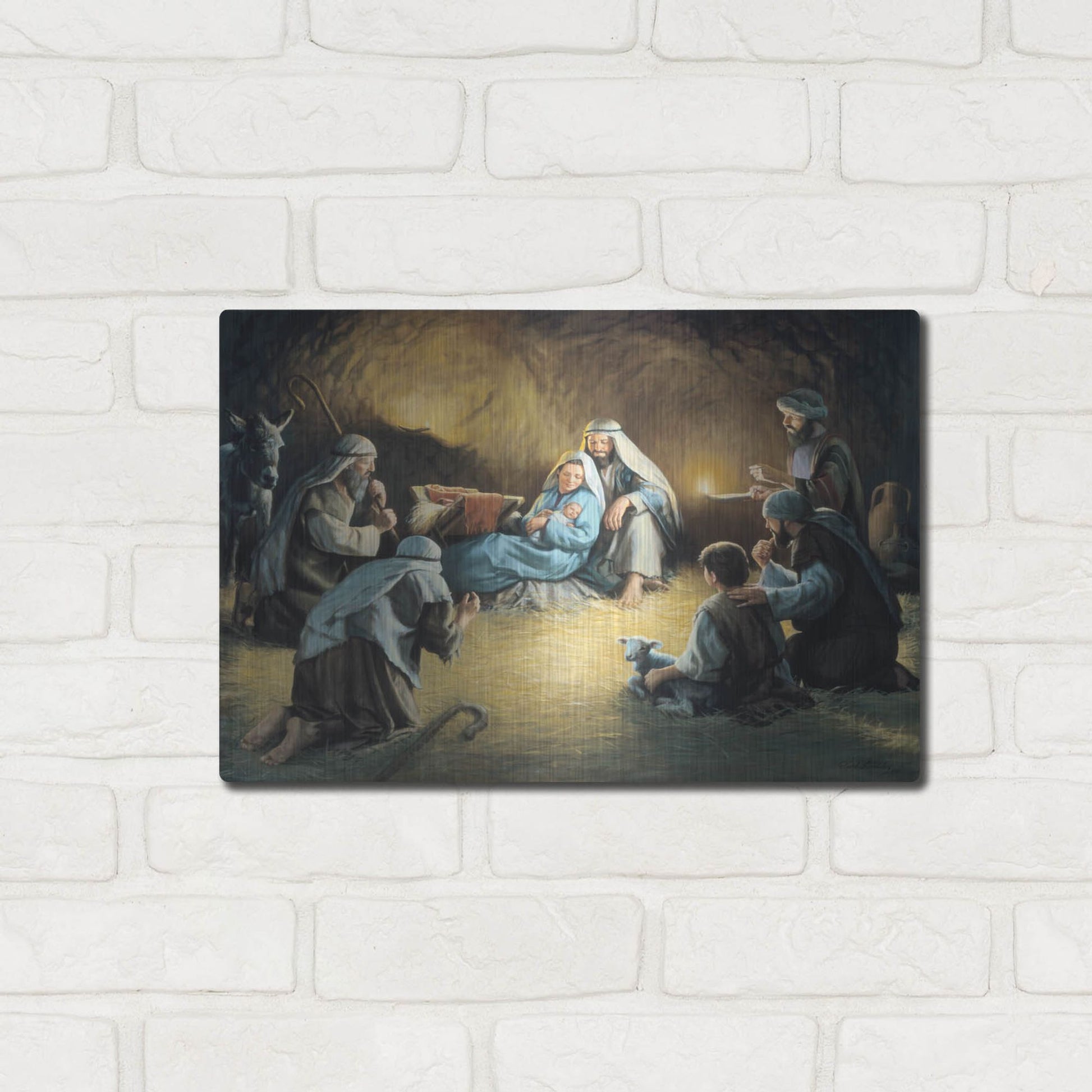 Luxe Metal Art 'Nativity' by David Lindsley, Metal Wall Art,16x12