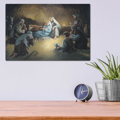 Luxe Metal Art 'Nativity' by David Lindsley, Metal Wall Art,16x12
