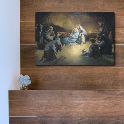 Luxe Metal Art 'Nativity' by David Lindsley, Metal Wall Art,16x12