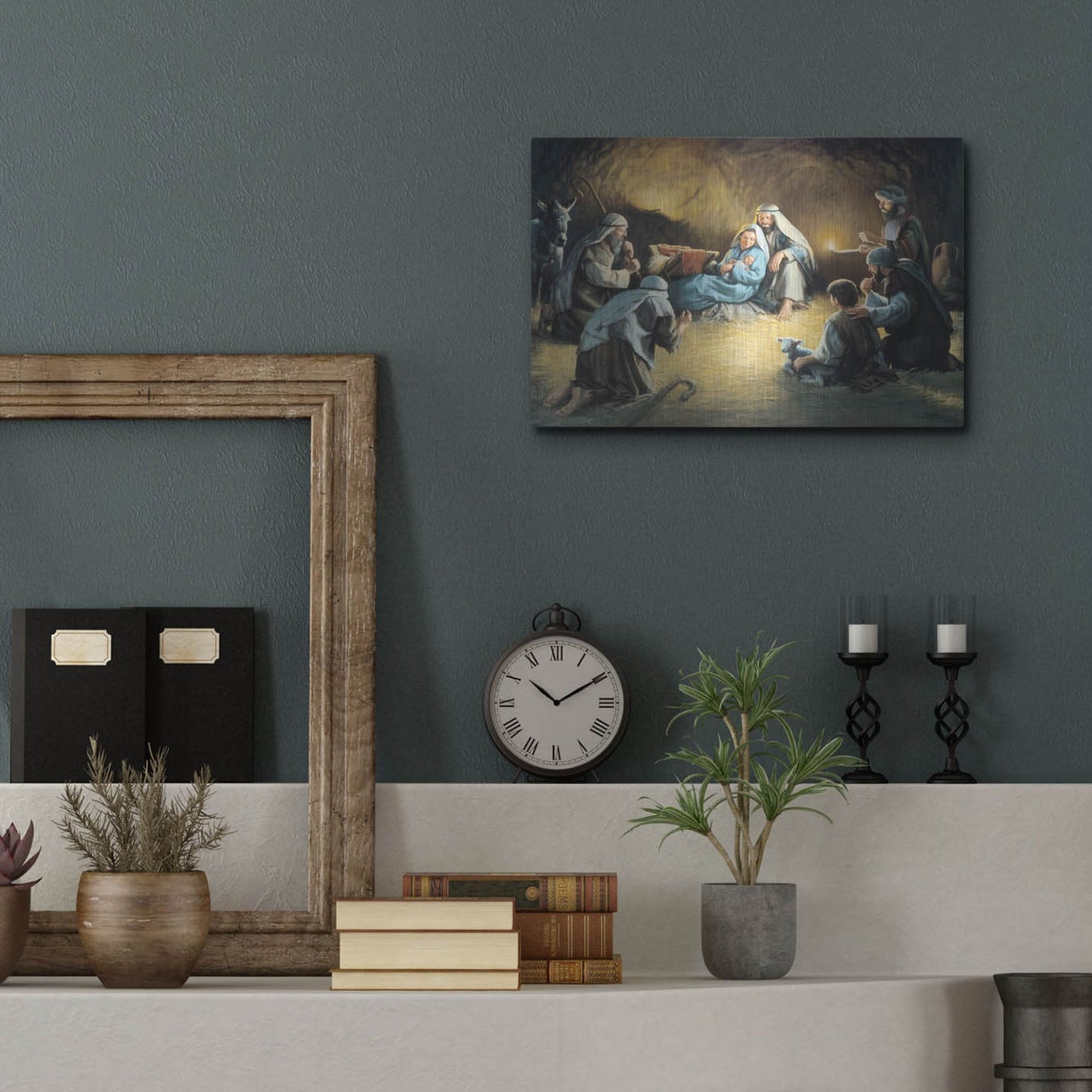 Luxe Metal Art 'Nativity' by David Lindsley, Metal Wall Art,16x12