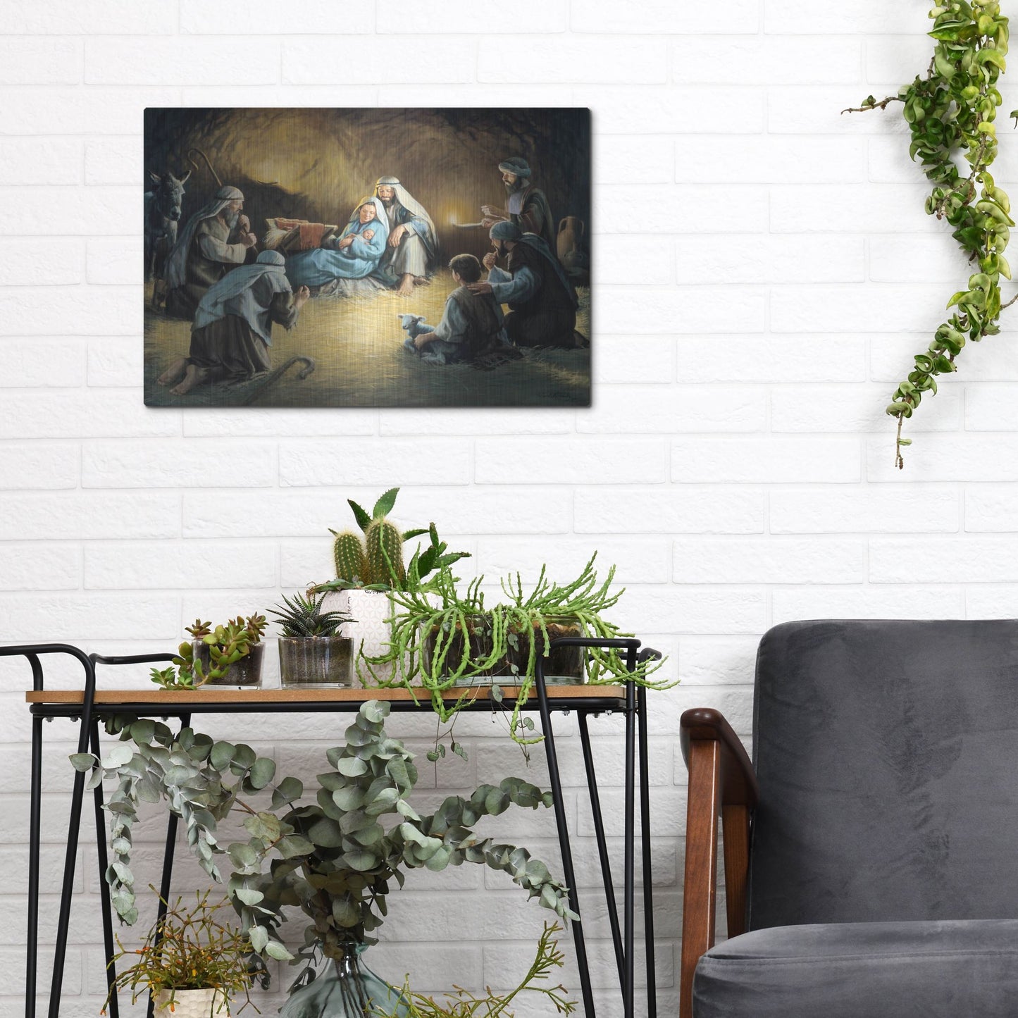 Luxe Metal Art 'Nativity' by David Lindsley, Metal Wall Art,16x12
