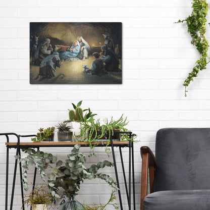 Luxe Metal Art 'Nativity' by David Lindsley, Metal Wall Art,16x12