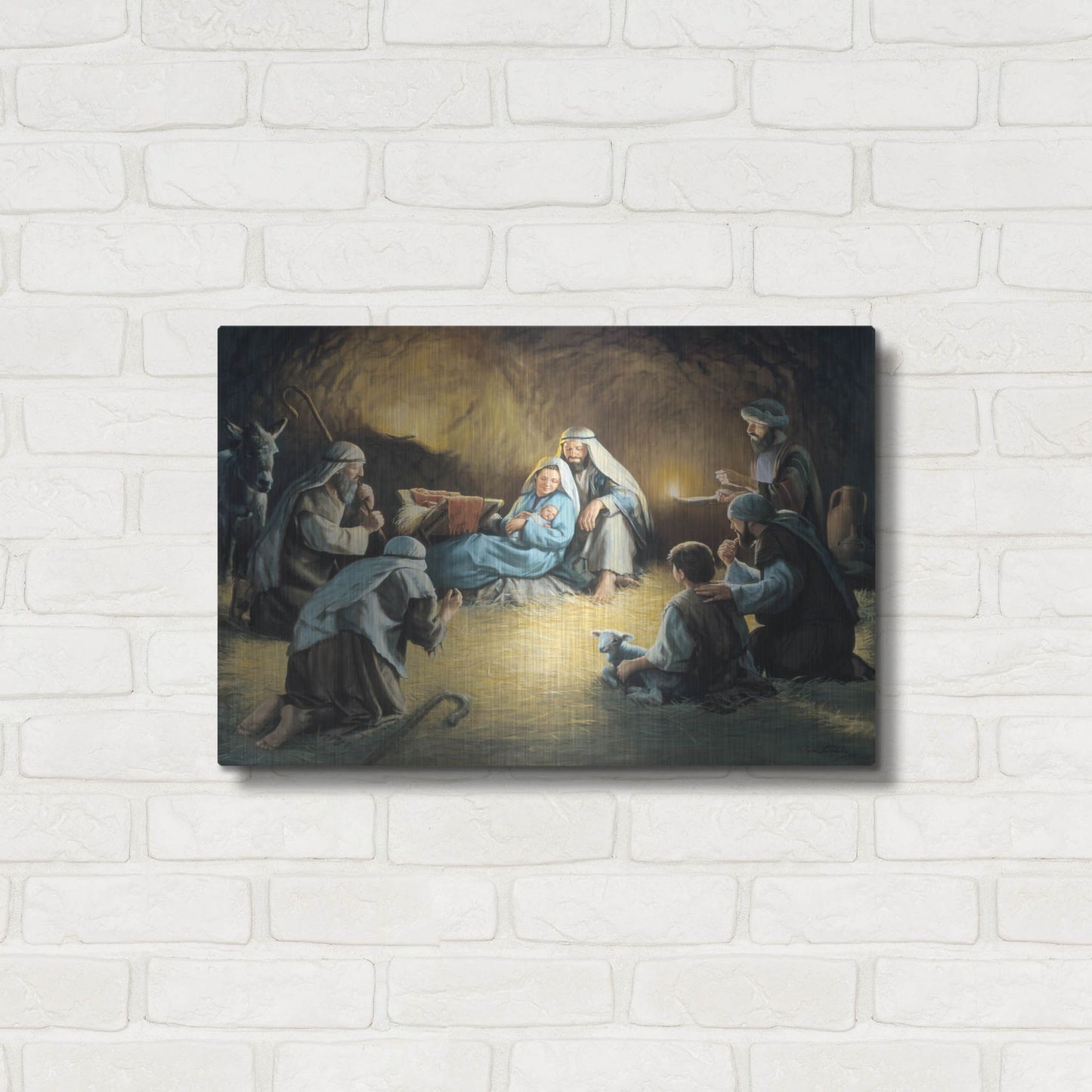 Luxe Metal Art 'Nativity' by David Lindsley, Metal Wall Art,24x16