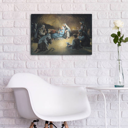 Luxe Metal Art 'Nativity' by David Lindsley, Metal Wall Art,24x16