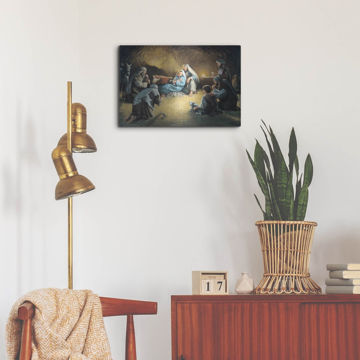 Luxe Metal Art 'Nativity' by David Lindsley, Metal Wall Art,24x16