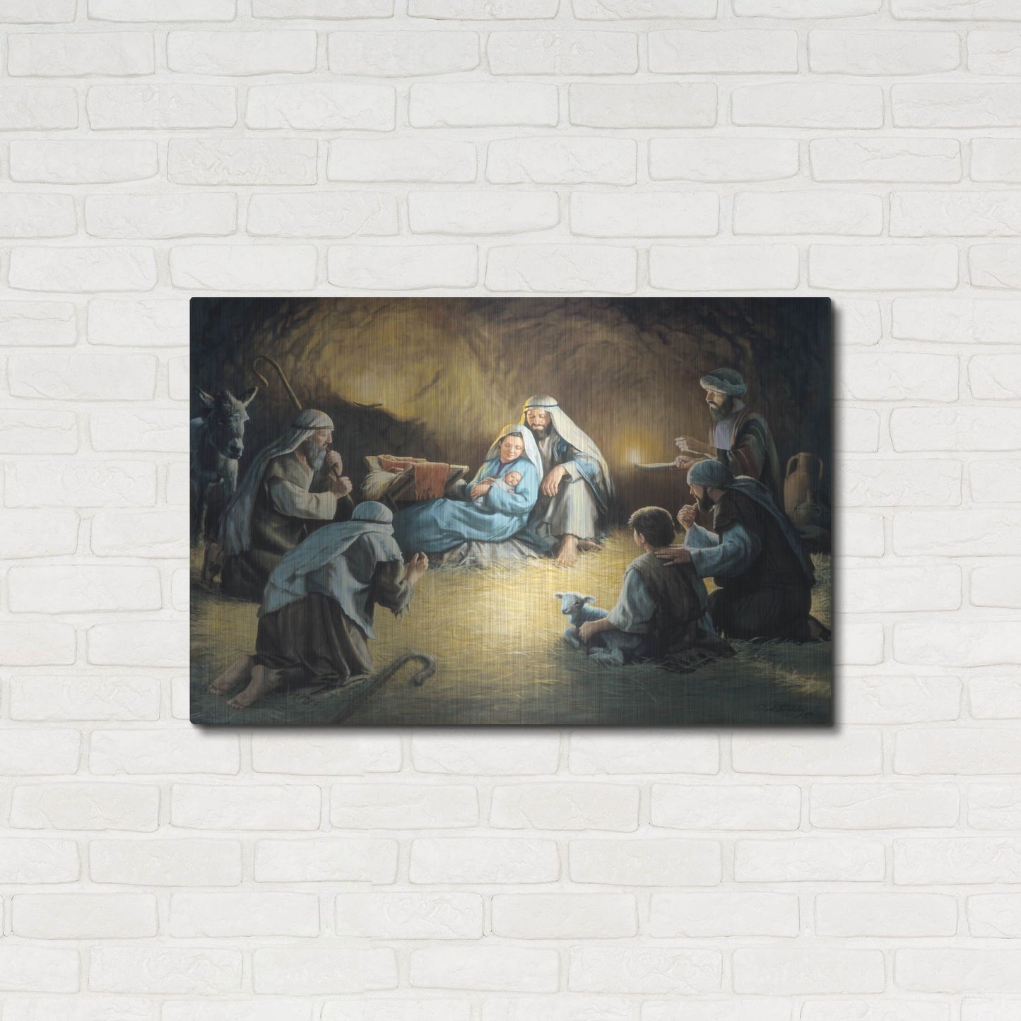Luxe Metal Art 'Nativity' by David Lindsley, Metal Wall Art,36x24