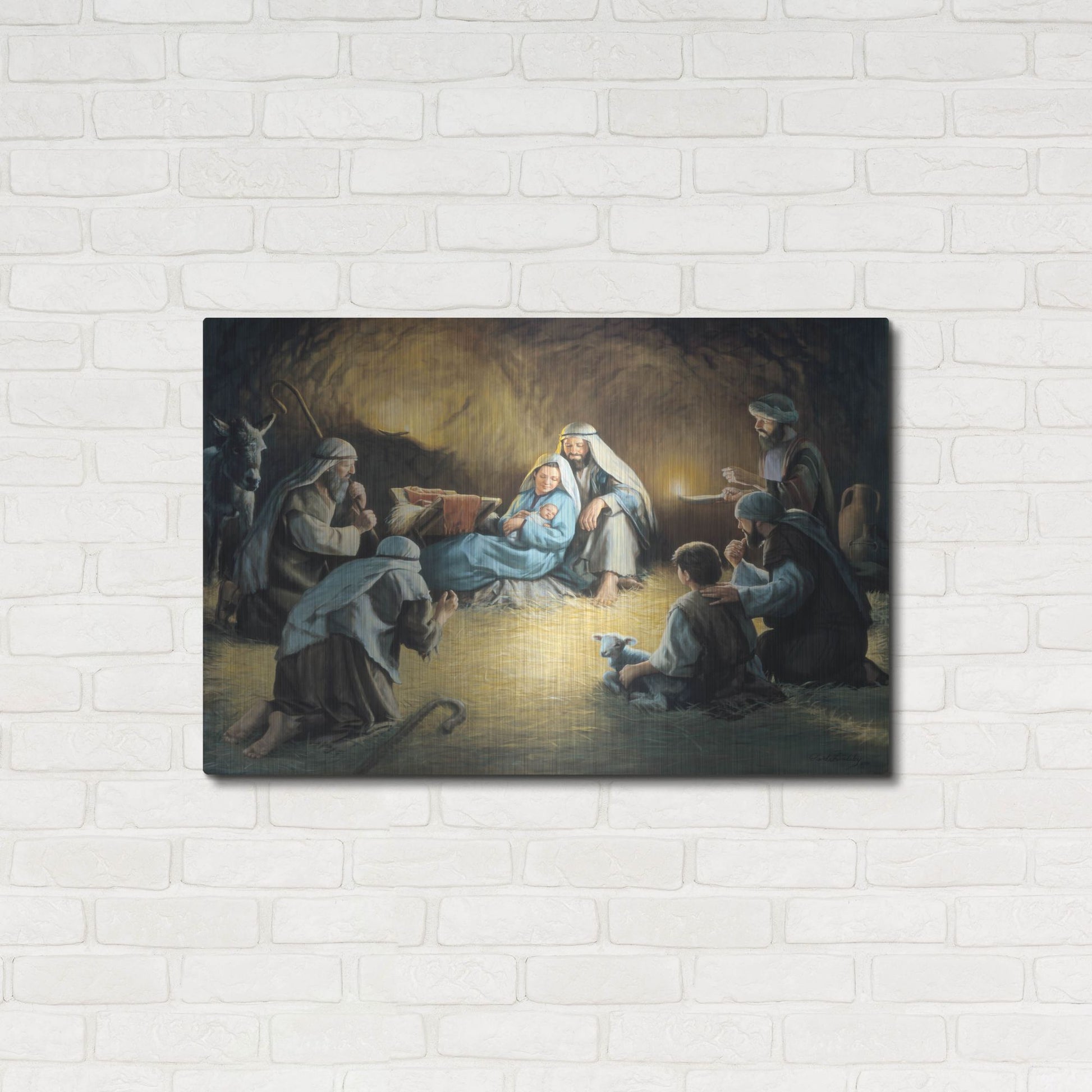 Luxe Metal Art 'Nativity' by David Lindsley, Metal Wall Art,36x24