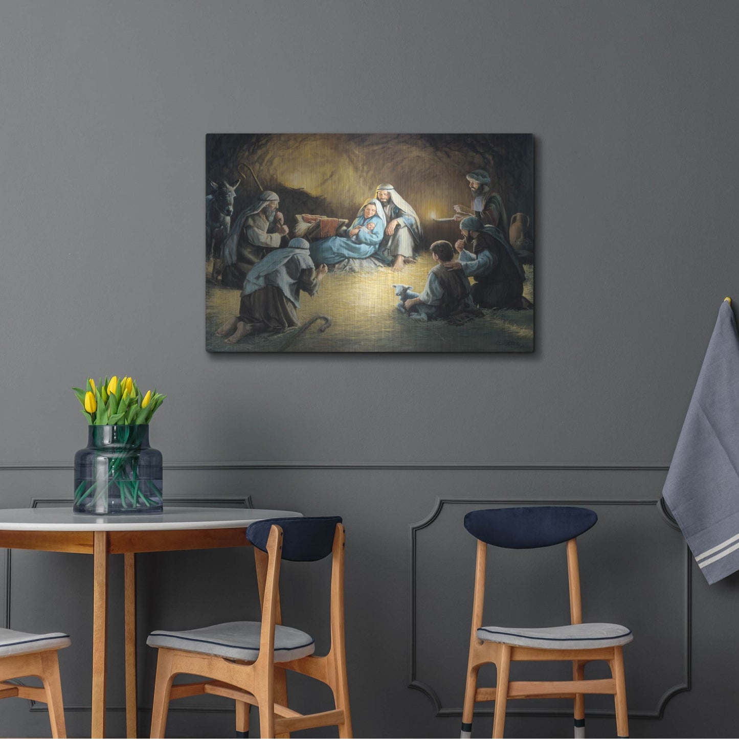 Luxe Metal Art 'Nativity' by David Lindsley, Metal Wall Art,36x24