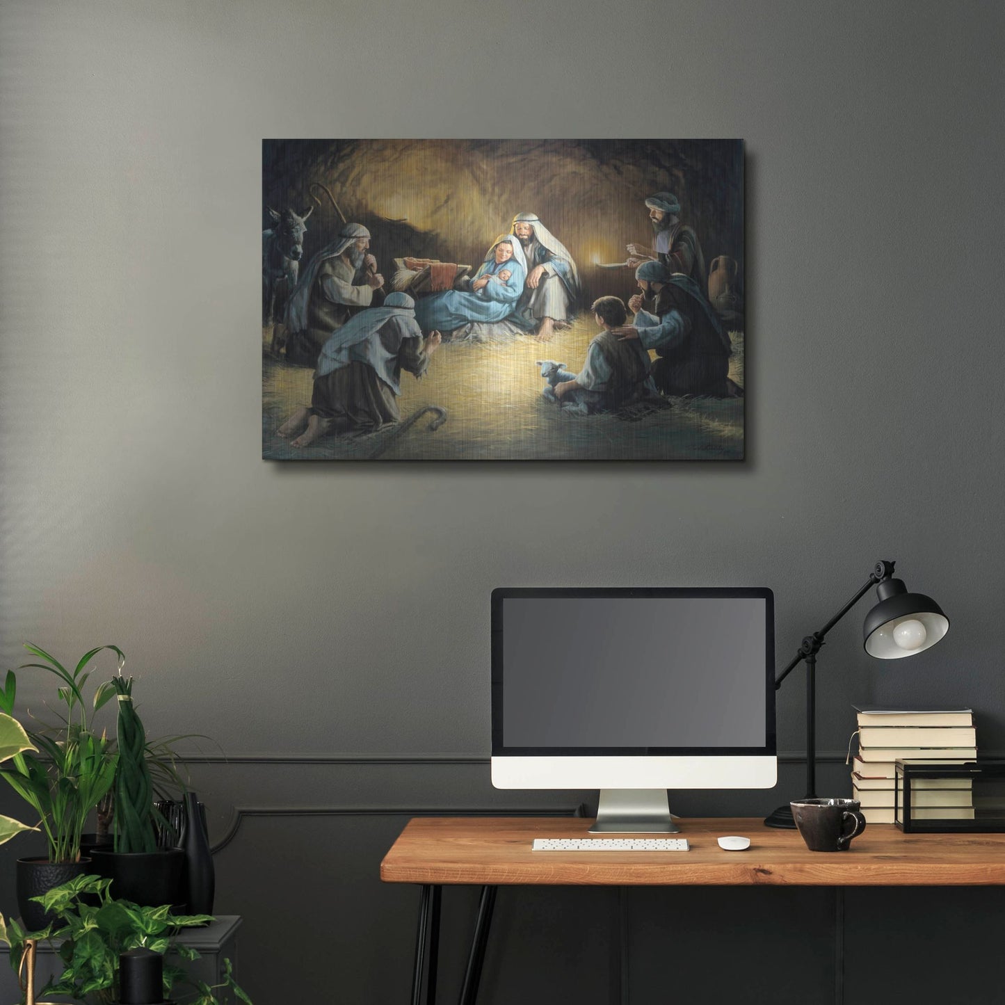 Luxe Metal Art 'Nativity' by David Lindsley, Metal Wall Art,36x24