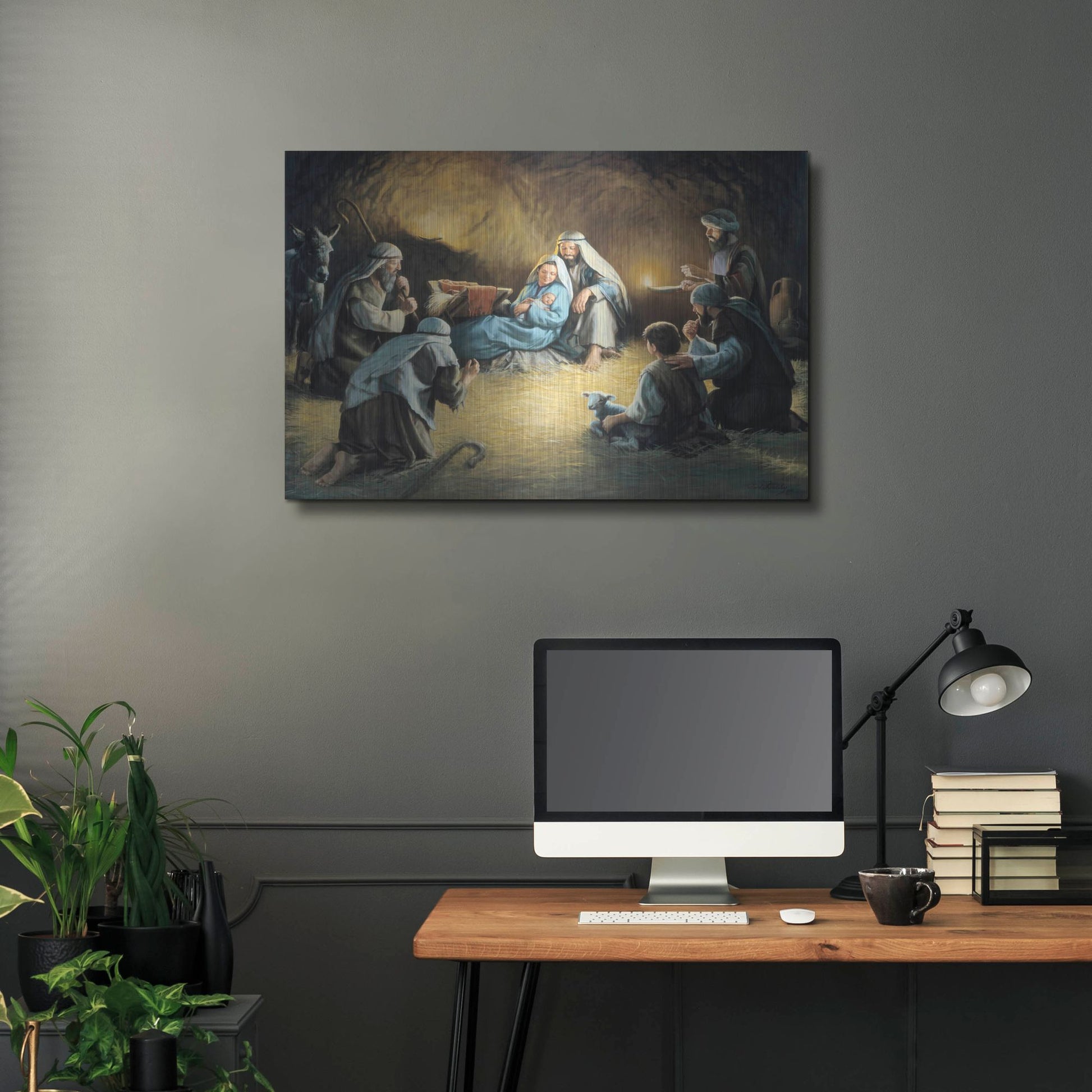 Luxe Metal Art 'Nativity' by David Lindsley, Metal Wall Art,36x24