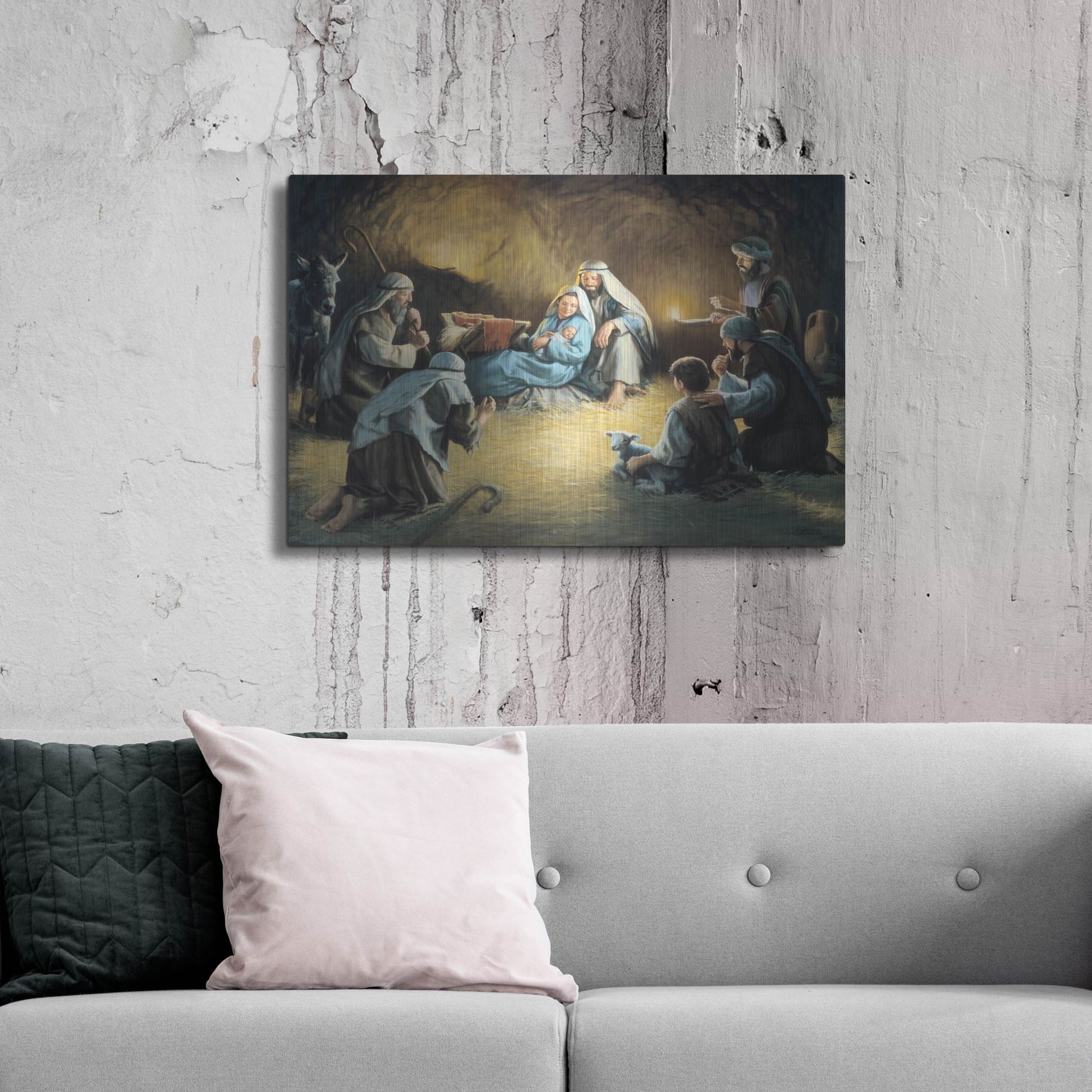 Luxe Metal Art 'Nativity' by David Lindsley, Metal Wall Art,36x24
