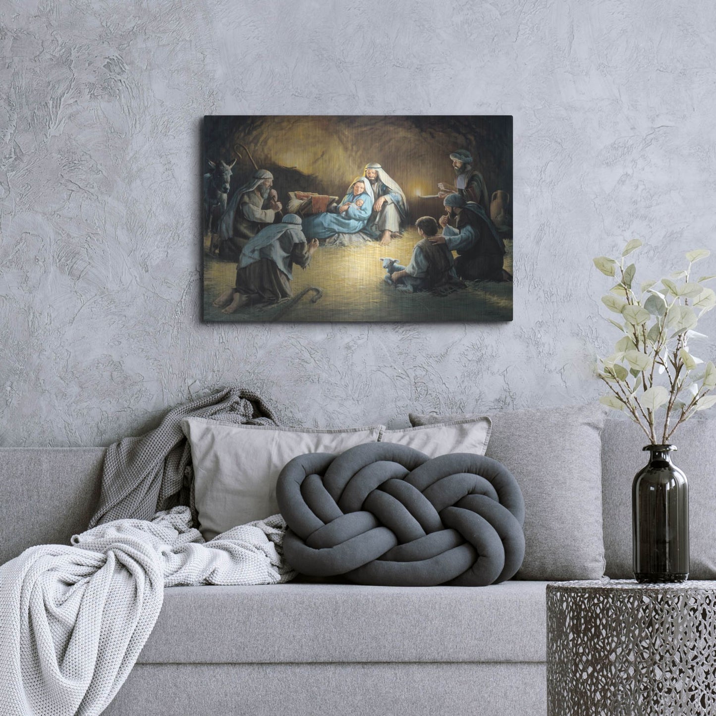 Luxe Metal Art 'Nativity' by David Lindsley, Metal Wall Art,36x24