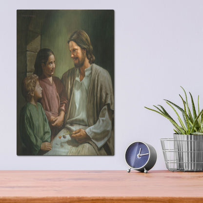 Luxe Metal Art 'Come Unto Me' by David Lindsley, Metal Wall Art,12x16