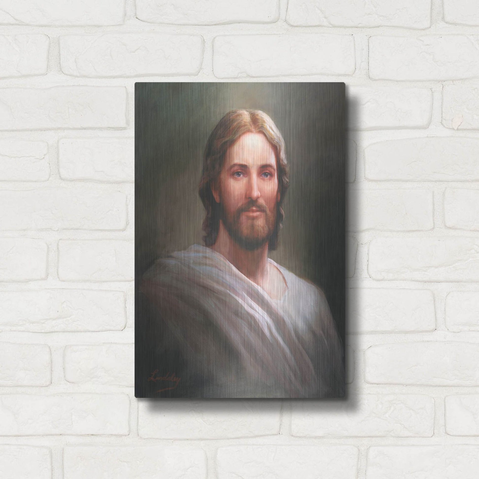 Luxe Metal Art 'Our Savior' by David Lindsley, Metal Wall Art,12x16