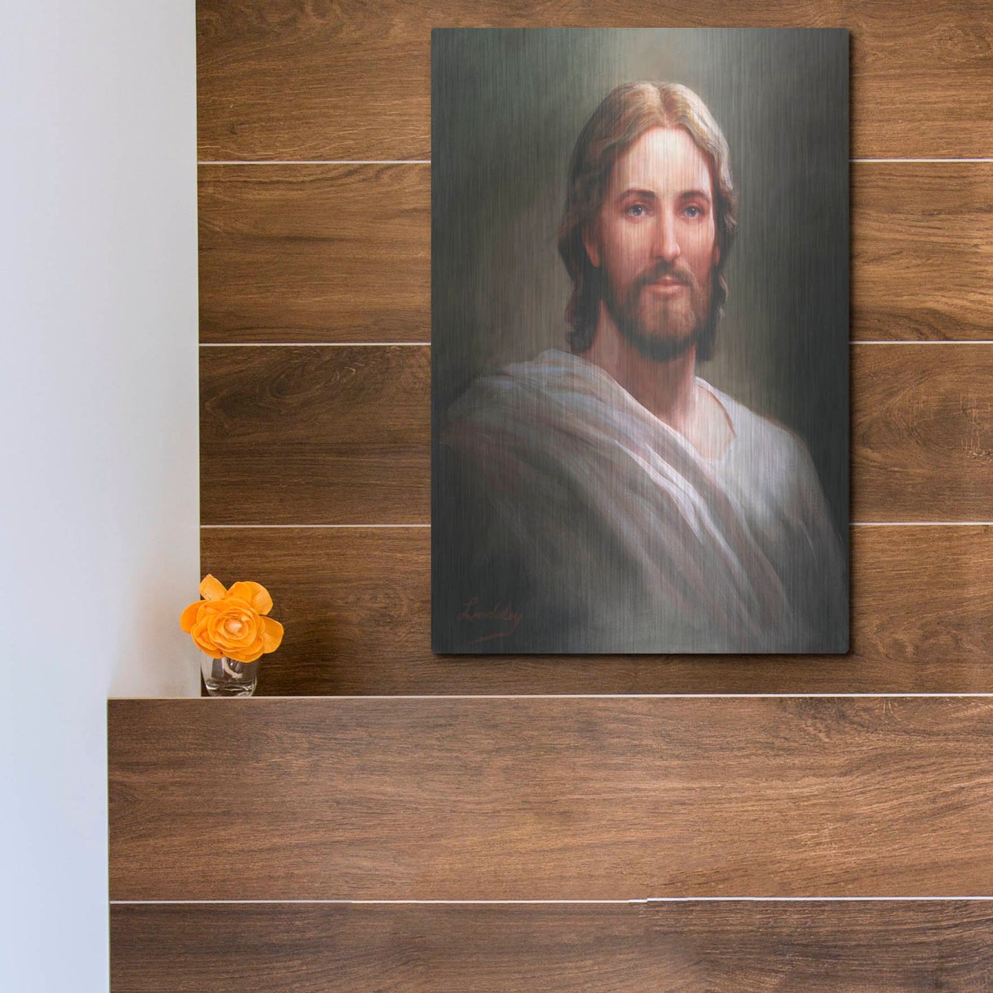 Luxe Metal Art 'Our Savior' by David Lindsley, Metal Wall Art,12x16