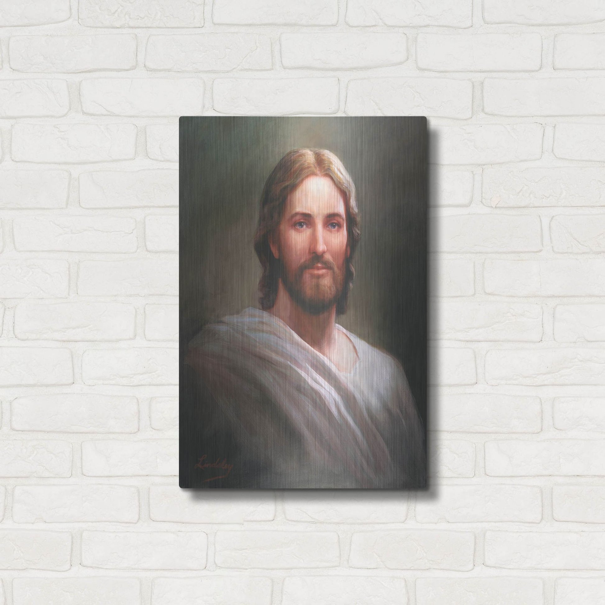 Luxe Metal Art 'Our Savior' by David Lindsley, Metal Wall Art,16x24