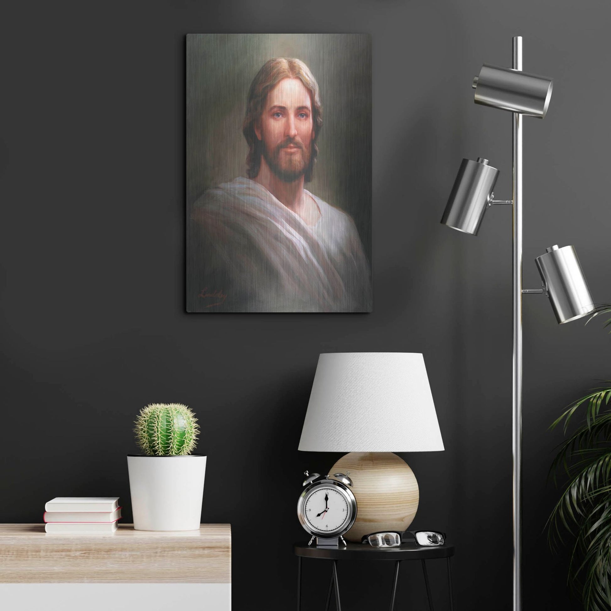 Luxe Metal Art 'Our Savior' by David Lindsley, Metal Wall Art,16x24
