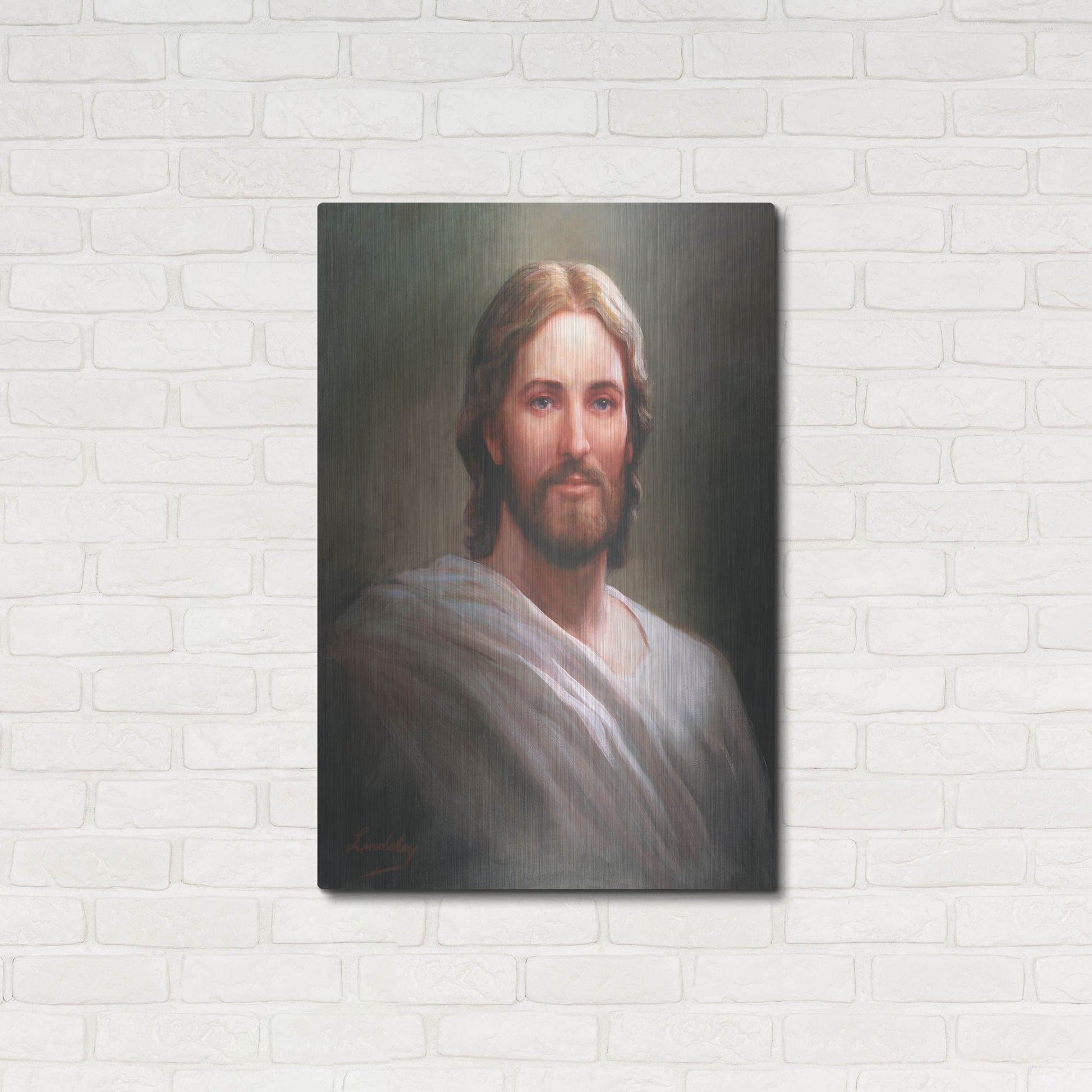 Luxe Metal Art 'Our Savior' by David Lindsley, Metal Wall Art,24x36