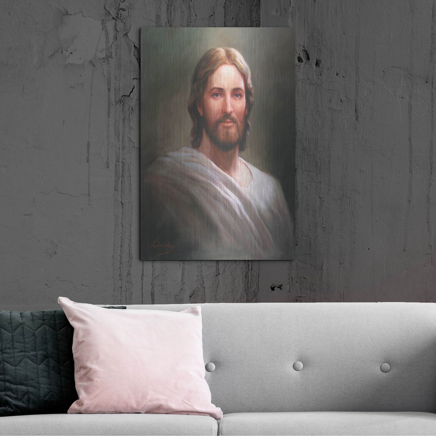 Luxe Metal Art 'Our Savior' by David Lindsley, Metal Wall Art,24x36