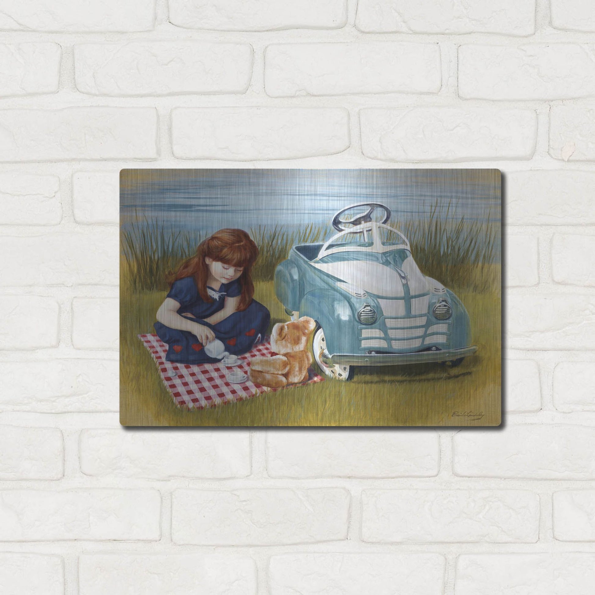 Luxe Metal Art '1938 Steelcraft Oldsmobile' by David Lindsley, Metal Wall Art,16x12