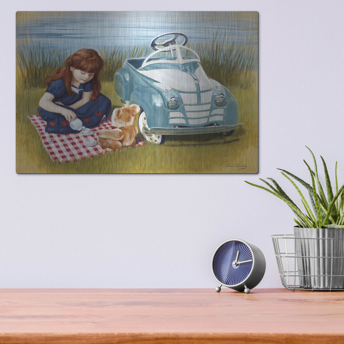 Luxe Metal Art '1938 Steelcraft Oldsmobile' by David Lindsley, Metal Wall Art,16x12