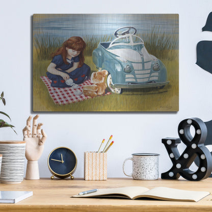 Luxe Metal Art '1938 Steelcraft Oldsmobile' by David Lindsley, Metal Wall Art,16x12