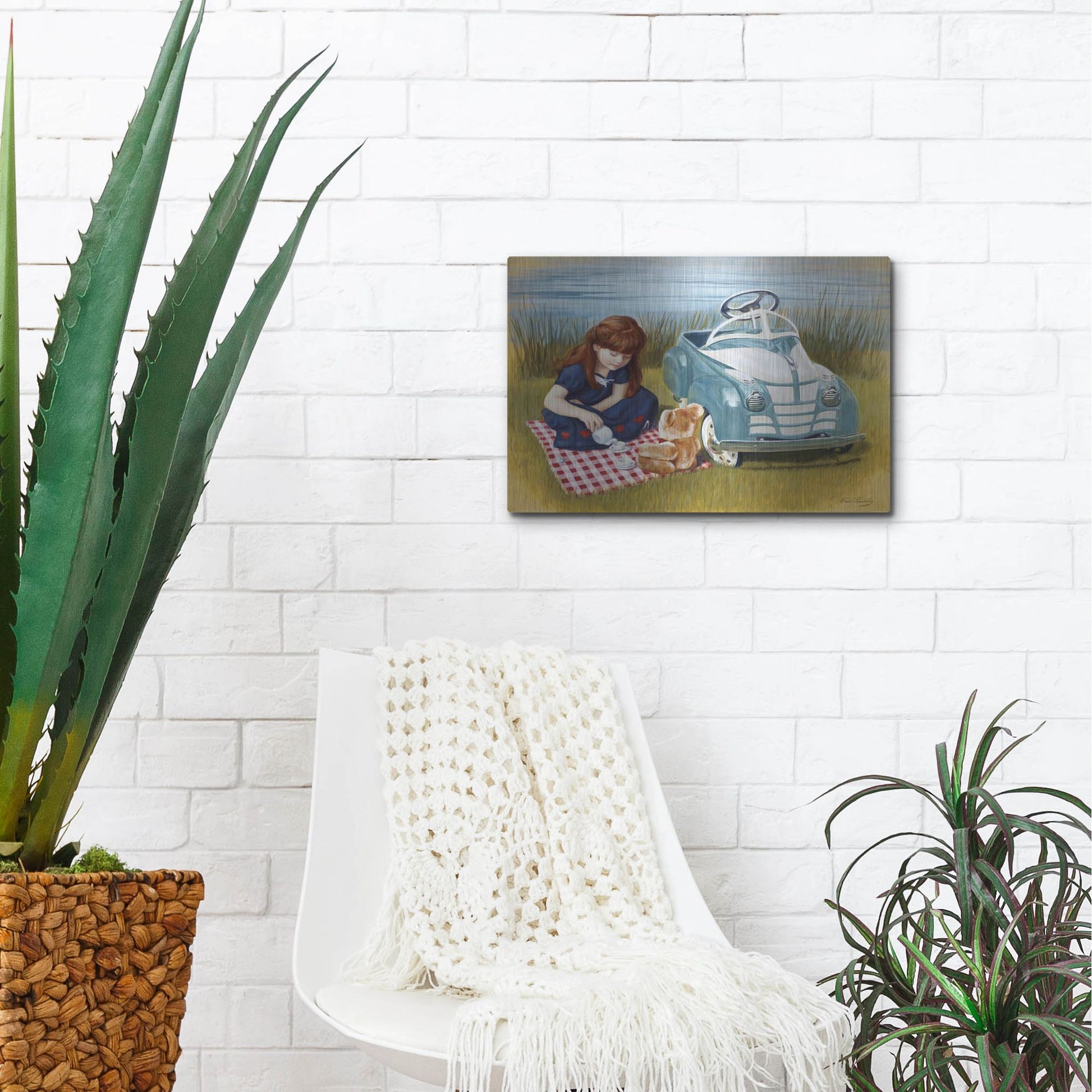 Luxe Metal Art '1938 Steelcraft Oldsmobile' by David Lindsley, Metal Wall Art,16x12