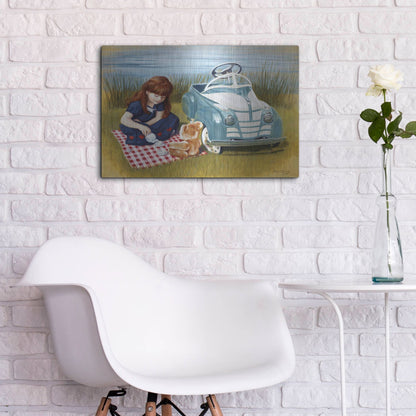 Luxe Metal Art '1938 Steelcraft Oldsmobile' by David Lindsley, Metal Wall Art,24x16