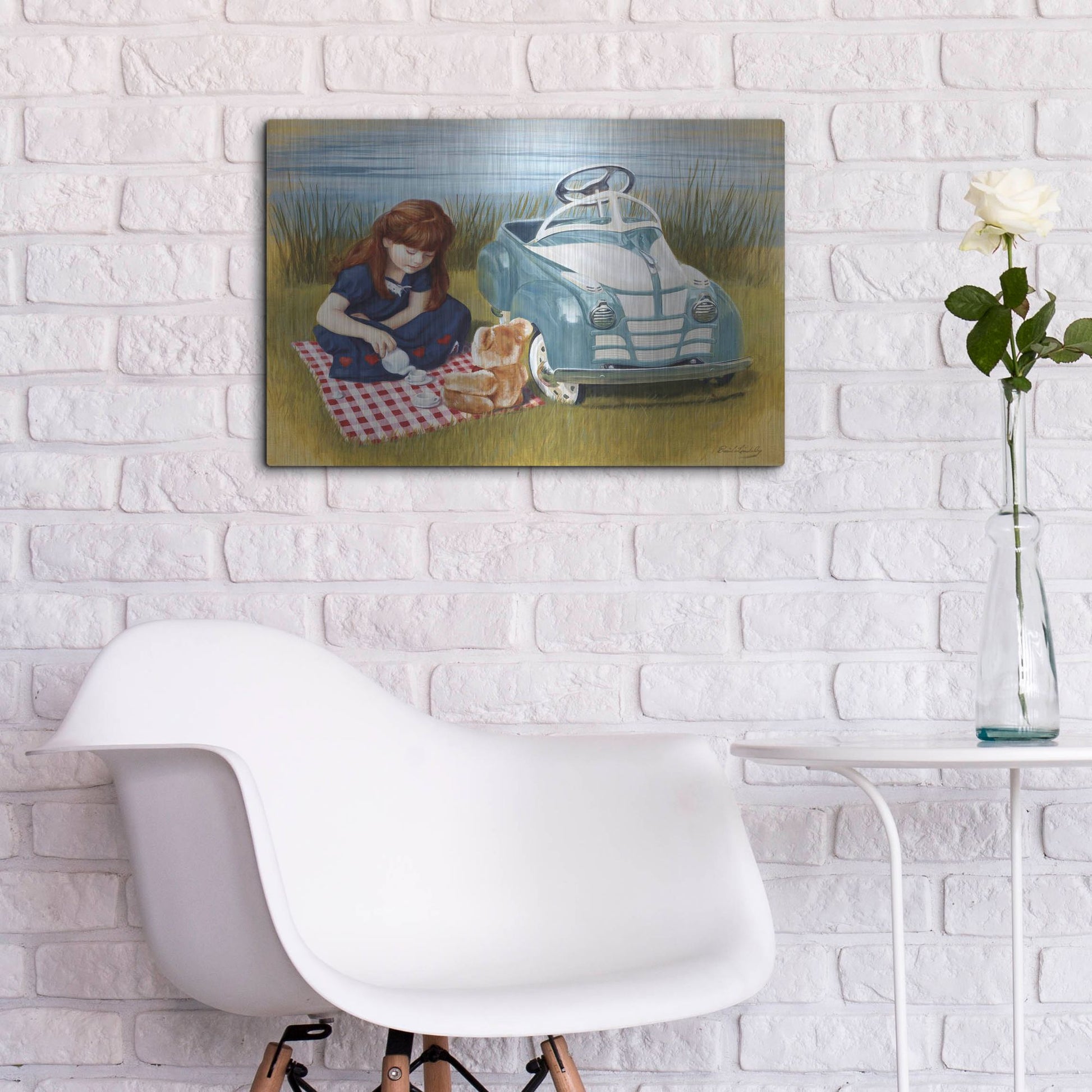 Luxe Metal Art '1938 Steelcraft Oldsmobile' by David Lindsley, Metal Wall Art,24x16