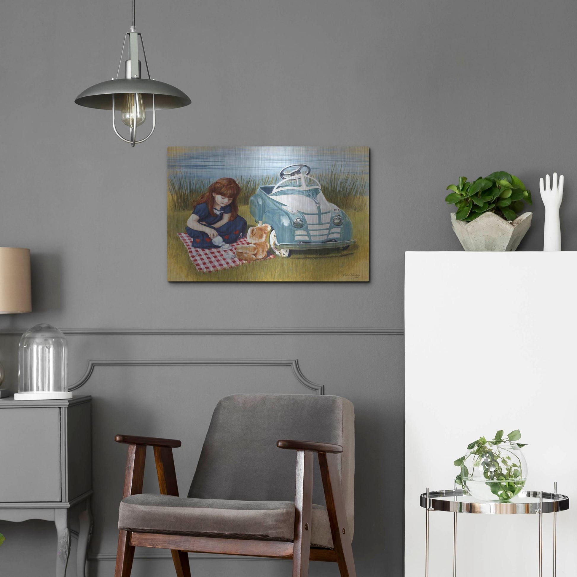 Luxe Metal Art '1938 Steelcraft Oldsmobile' by David Lindsley, Metal Wall Art,24x16