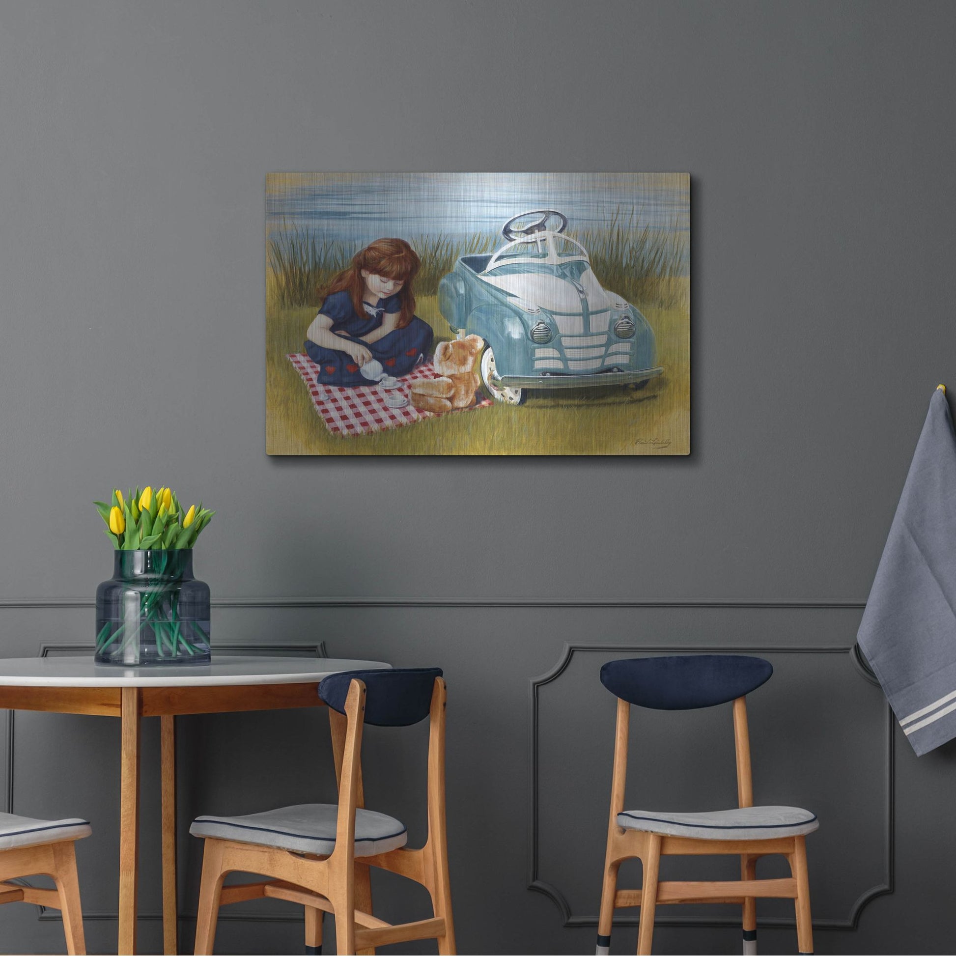 Luxe Metal Art '1938 Steelcraft Oldsmobile' by David Lindsley, Metal Wall Art,36x24