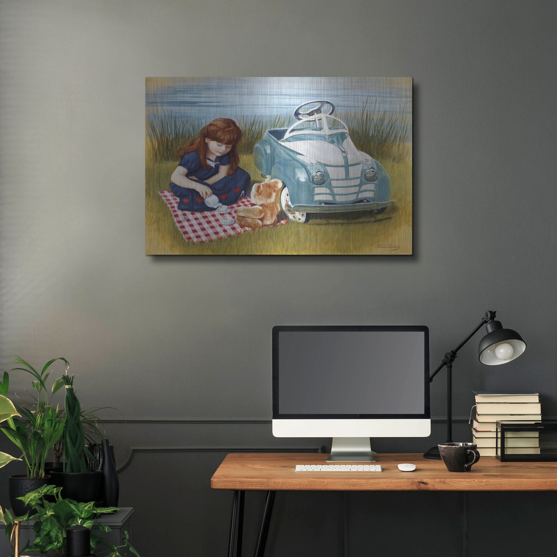 Luxe Metal Art '1938 Steelcraft Oldsmobile' by David Lindsley, Metal Wall Art,36x24