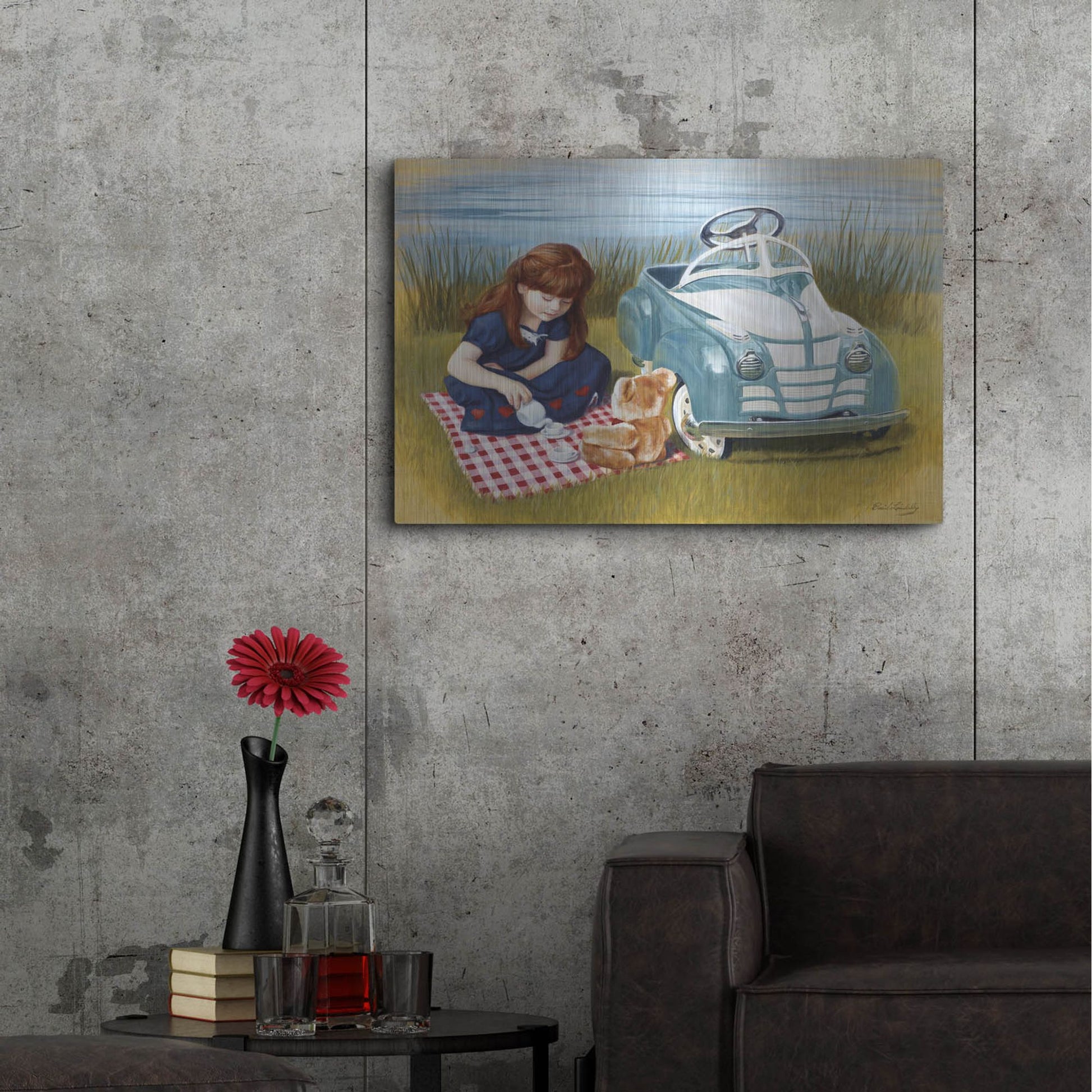 Luxe Metal Art '1938 Steelcraft Oldsmobile' by David Lindsley, Metal Wall Art,36x24