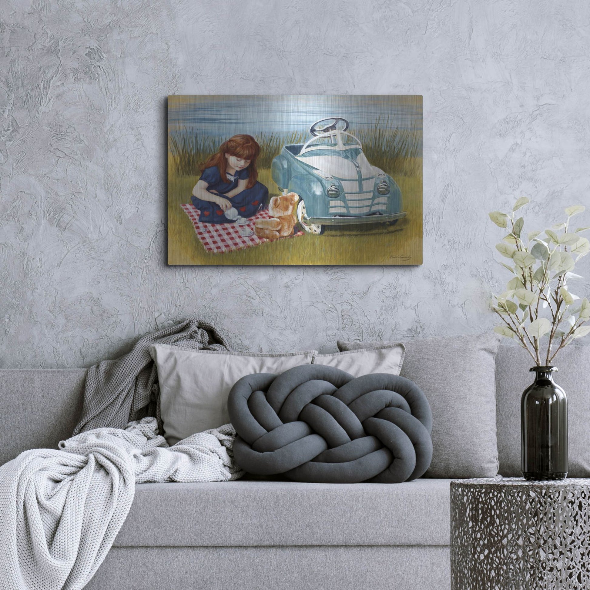 Luxe Metal Art '1938 Steelcraft Oldsmobile' by David Lindsley, Metal Wall Art,36x24