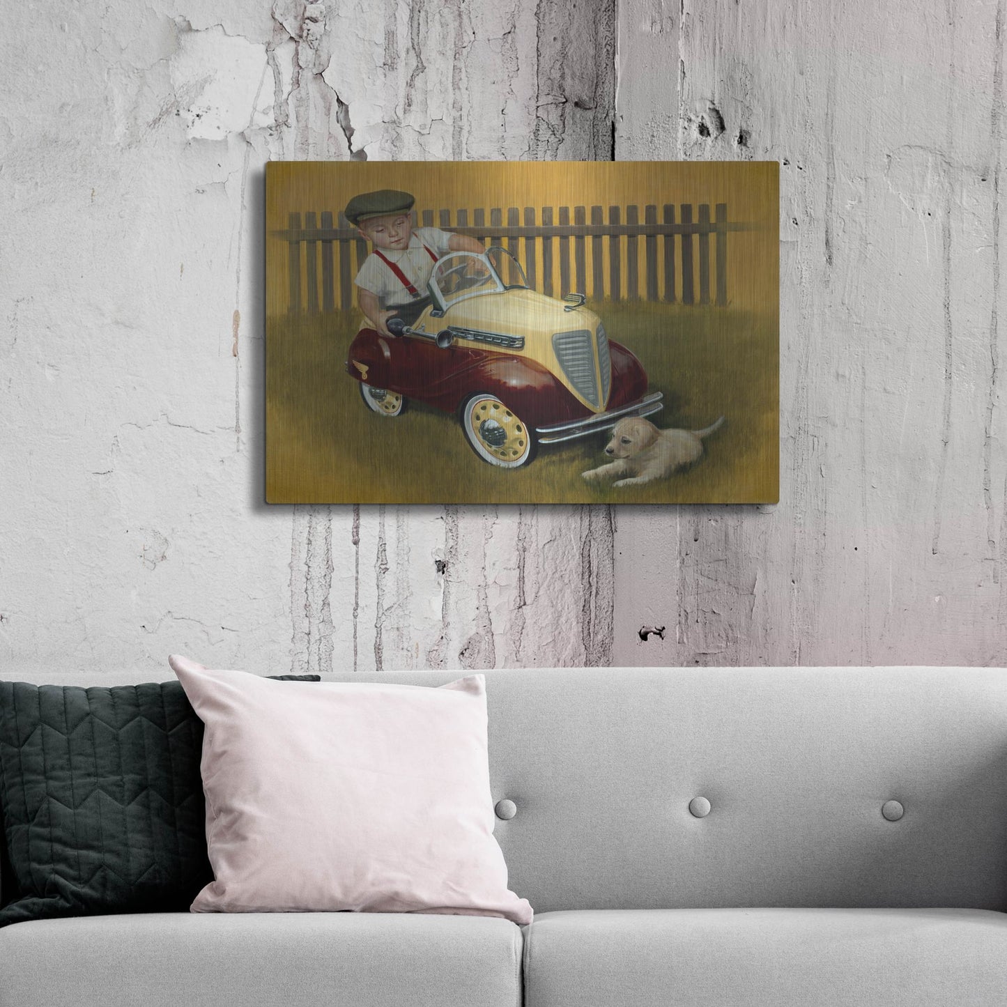 Luxe Metal Art '1937 Steelcraft Dodge' by David Lindsley, Metal Wall Art,36x24