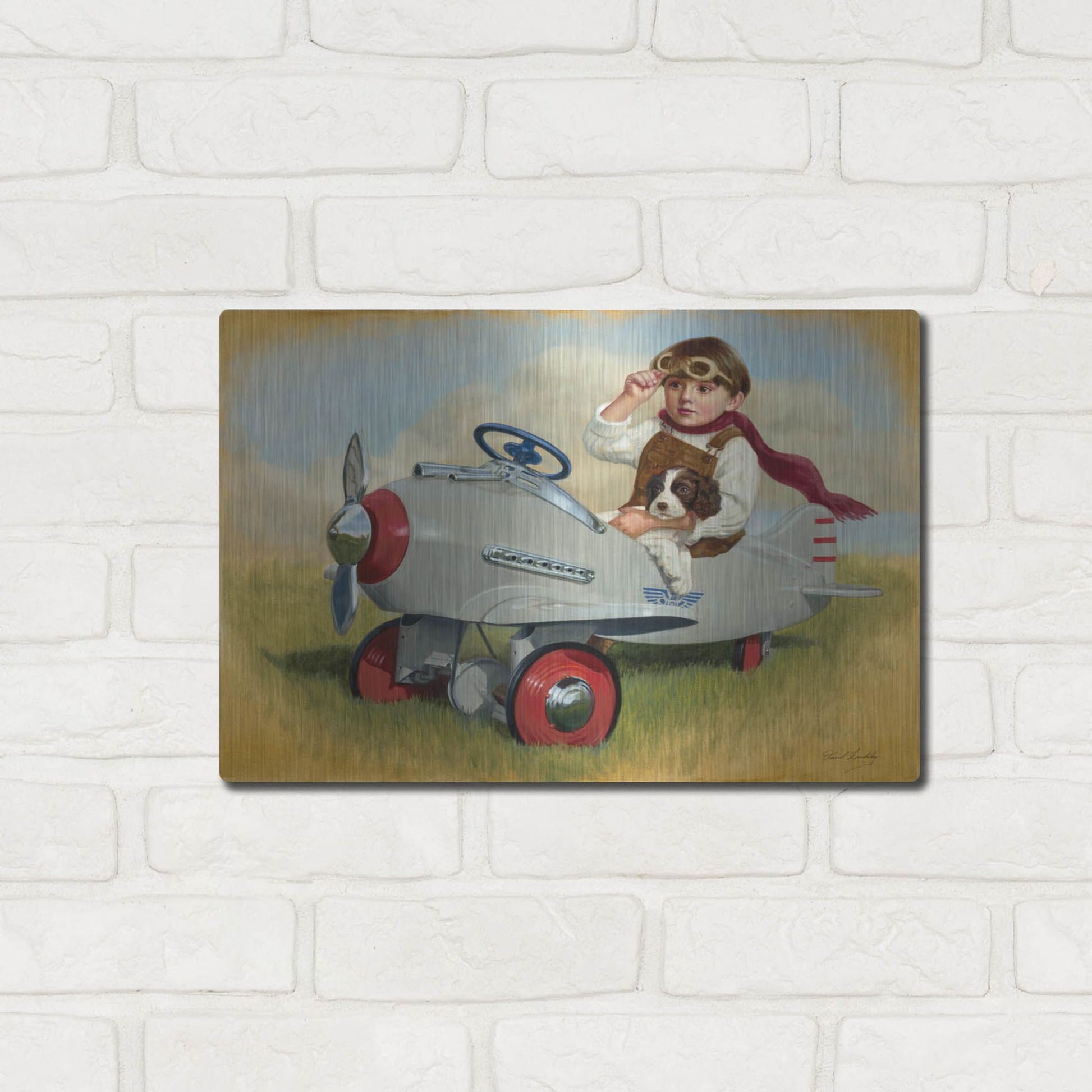 Luxe Metal Art '1941 Steelcraft Pursuit Plane' by David Lindsley, Metal Wall Art,16x12