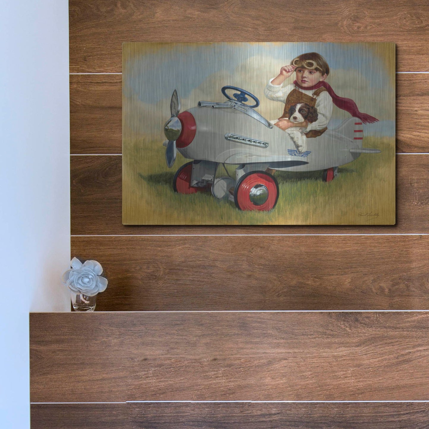 Luxe Metal Art '1941 Steelcraft Pursuit Plane' by David Lindsley, Metal Wall Art,16x12