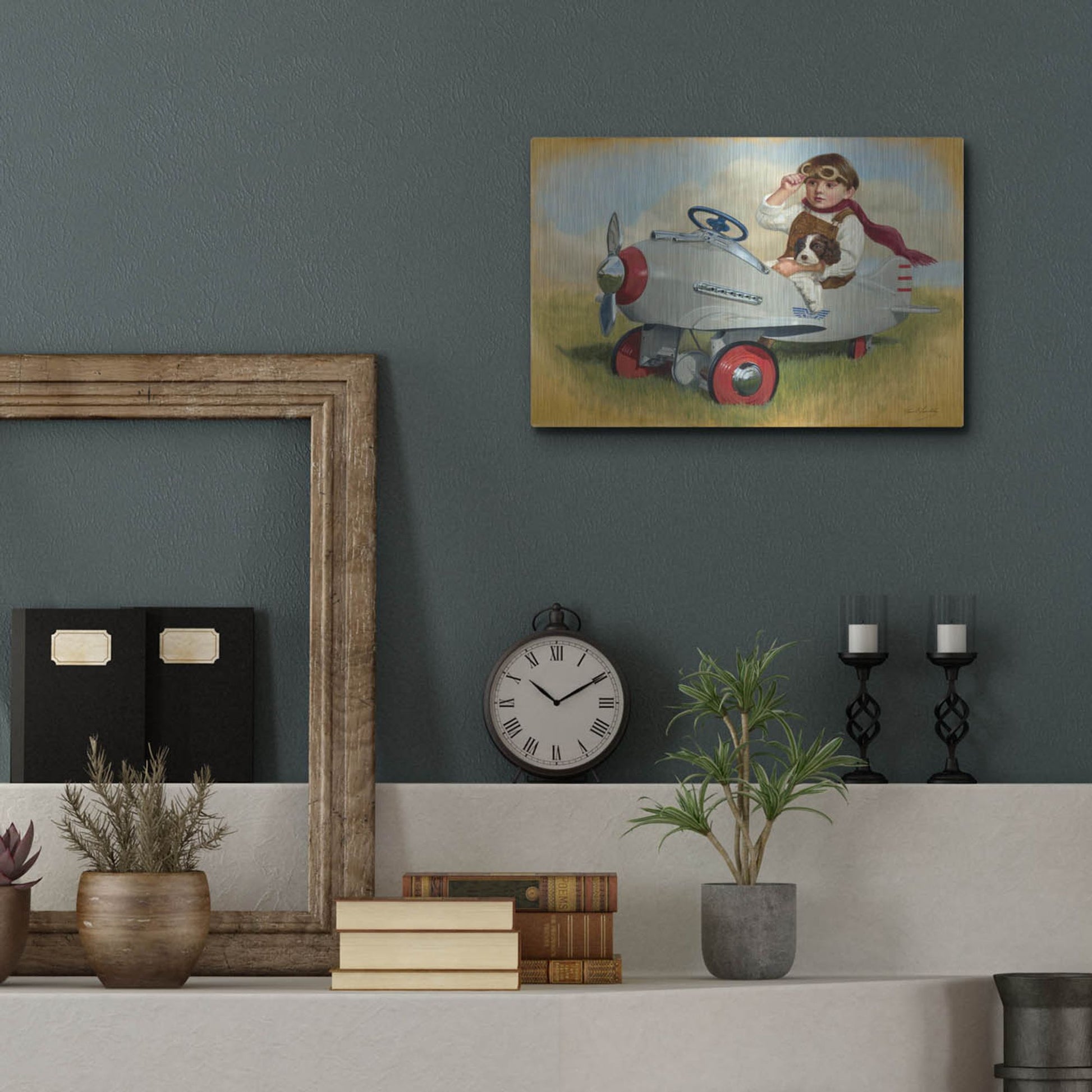 Luxe Metal Art '1941 Steelcraft Pursuit Plane' by David Lindsley, Metal Wall Art,16x12