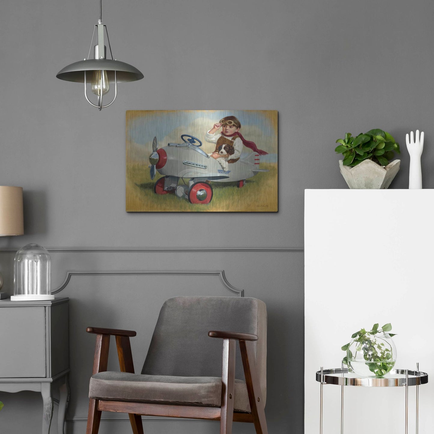 Luxe Metal Art '1941 Steelcraft Pursuit Plane' by David Lindsley, Metal Wall Art,24x16