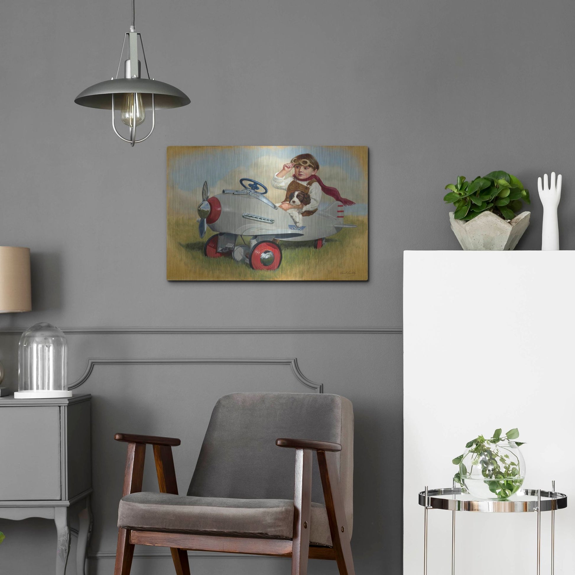 Luxe Metal Art '1941 Steelcraft Pursuit Plane' by David Lindsley, Metal Wall Art,24x16