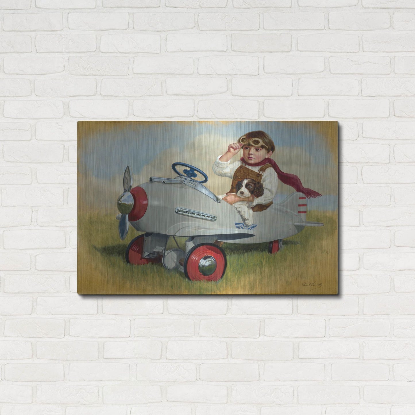 Luxe Metal Art '1941 Steelcraft Pursuit Plane' by David Lindsley, Metal Wall Art,36x24