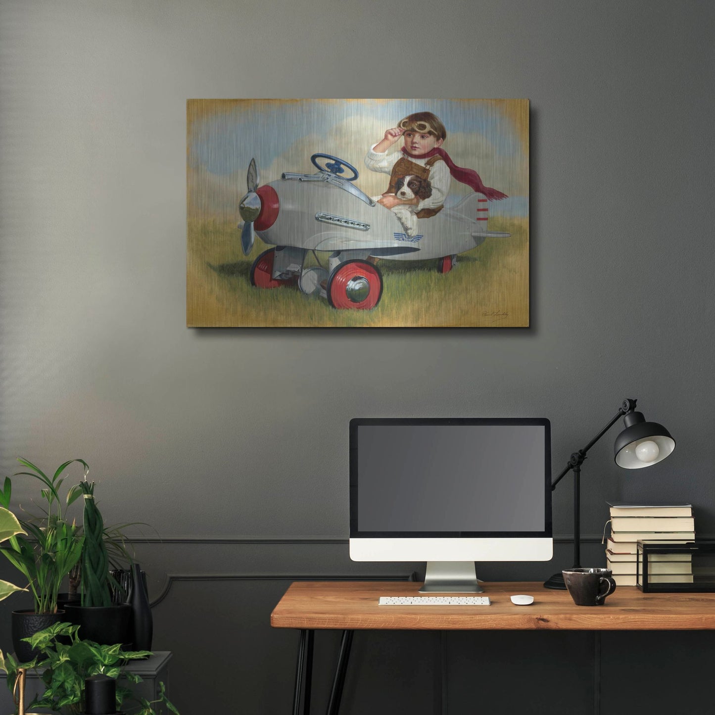 Luxe Metal Art '1941 Steelcraft Pursuit Plane' by David Lindsley, Metal Wall Art,36x24