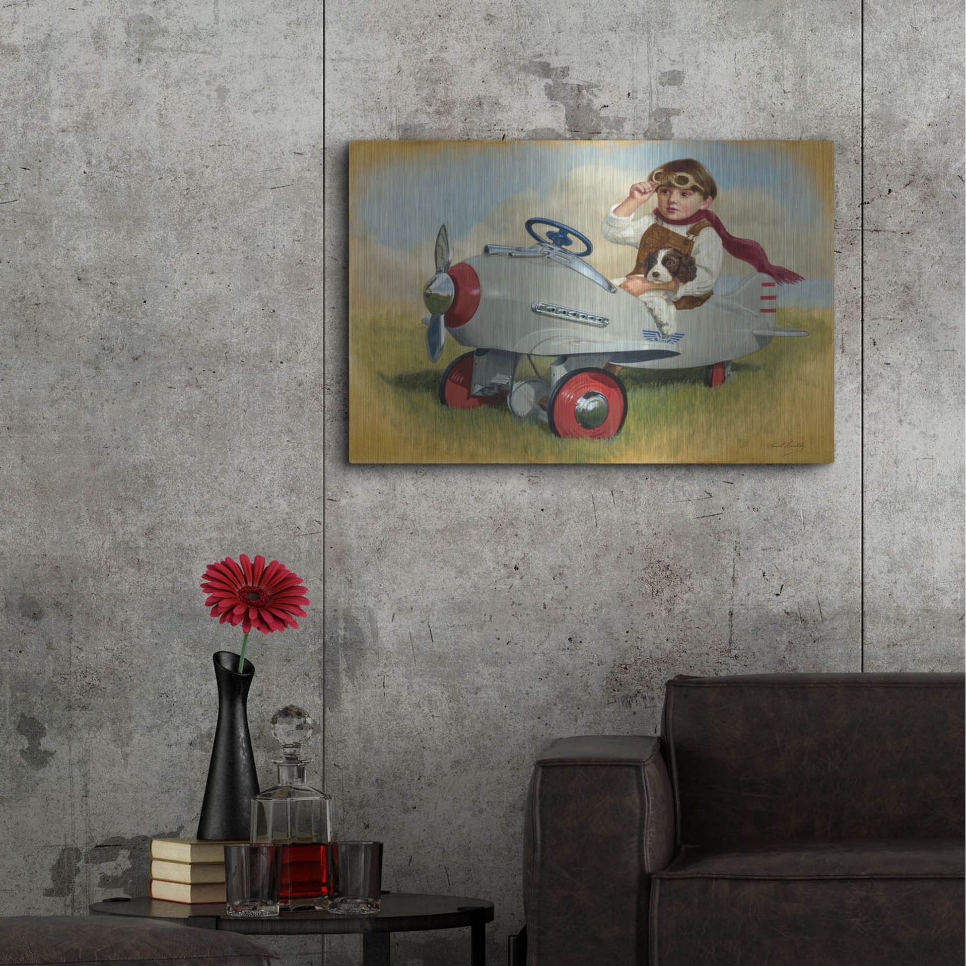 Luxe Metal Art '1941 Steelcraft Pursuit Plane' by David Lindsley, Metal Wall Art,36x24