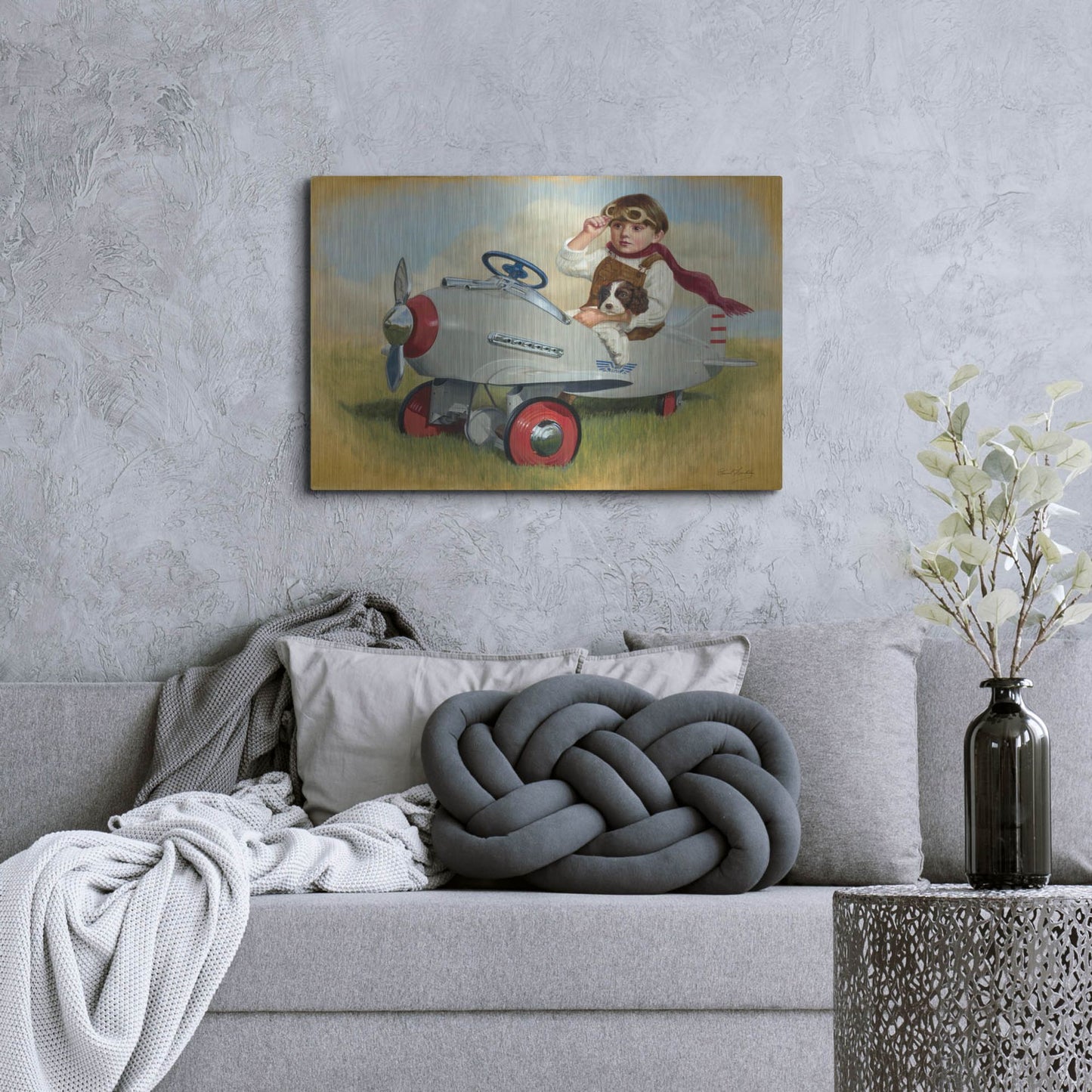 Luxe Metal Art '1941 Steelcraft Pursuit Plane' by David Lindsley, Metal Wall Art,36x24