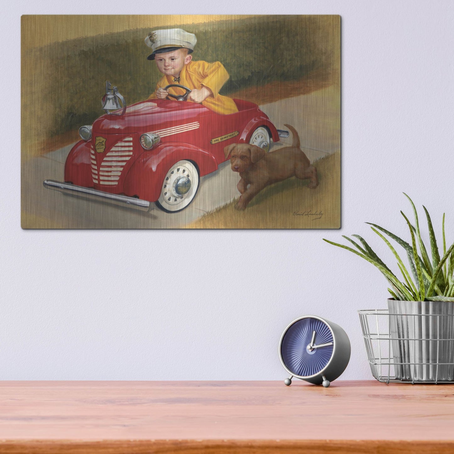 Luxe Metal Art '1937 Garton Ford Fire Chief' by David Lindsley, Metal Wall Art,16x12